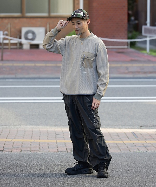 アンドワンダー/and wander PE WAFFLE LONG SLEEVE[カットソー｜MAPS