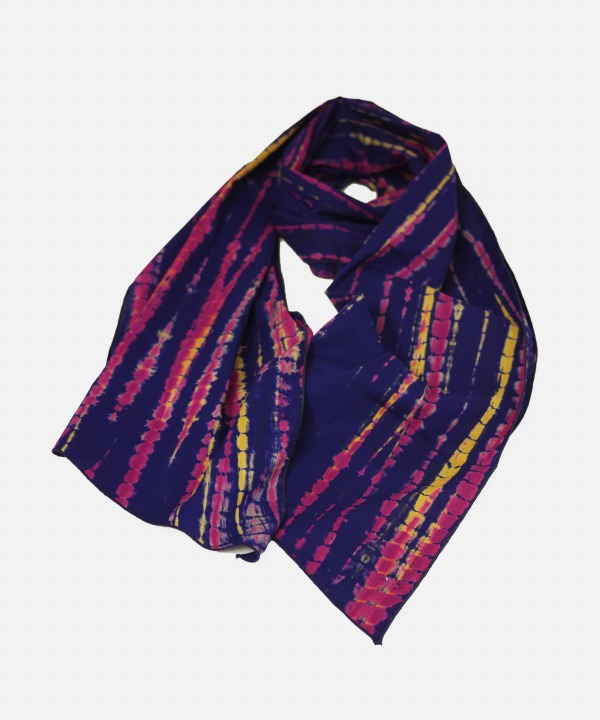 ネイビー - Lawn Batik Stripe