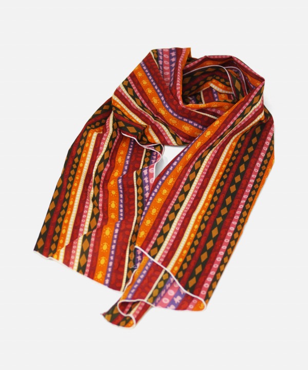 オレンジ - Lawn Batik Stripe