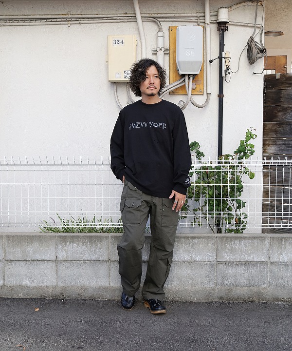エンジニアド ガーメンツ/Engineered Garments Printed Cross Crew