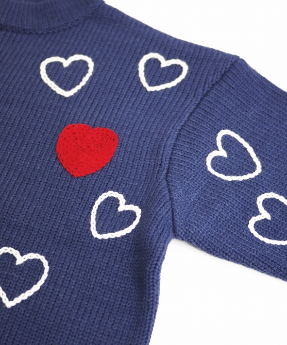 Chah Chah/チャーチャー　HEARTFULL HAND EMBROIDERY KNIT