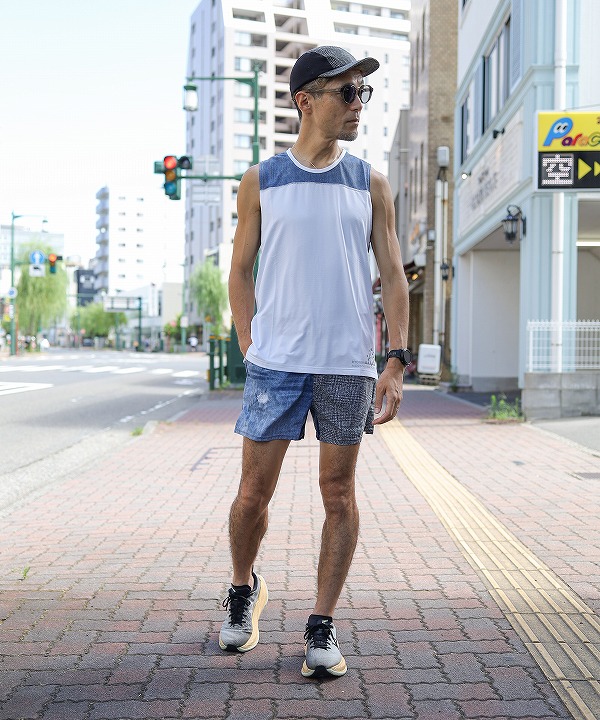 ウォーキング・ランニングウェア MMA RYOGEN Racing Run Shorts MMA×RYOGEN Racing Run Shorts V2.5（Unisex / Denim×Check）MMA