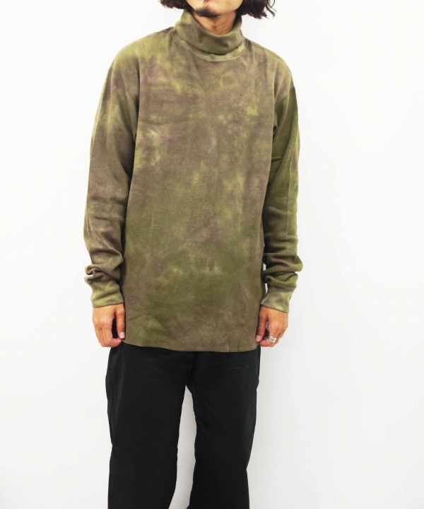 ニードルズ/Needles 　L/S Turtle Neck Tee - Cotton Thermal / Uneven Dye  【アウトレット価格はお問い合わせください】