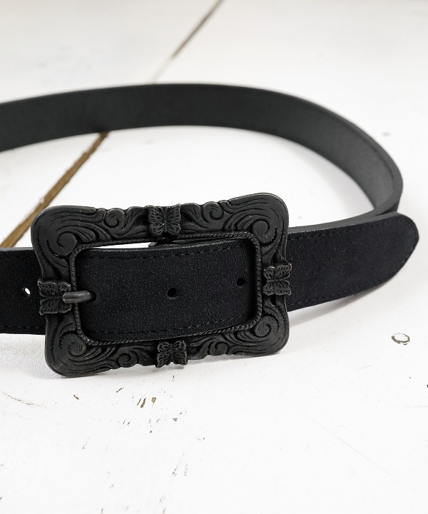 Needles Papillon Square Buckle Belt - Crocodile Embossed Leather