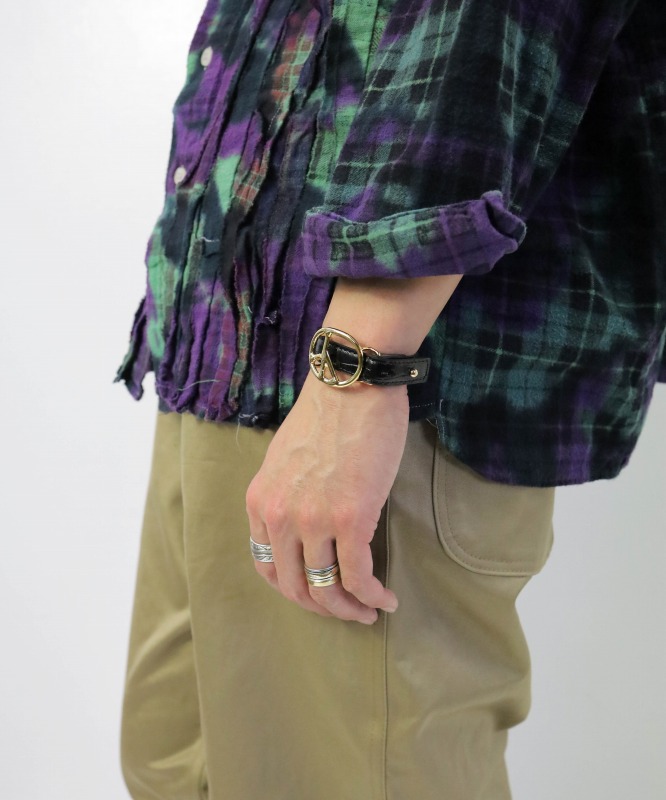 ニードルズ/NEEDLES Peace Buckle Narrow Bracelet - Crocodile