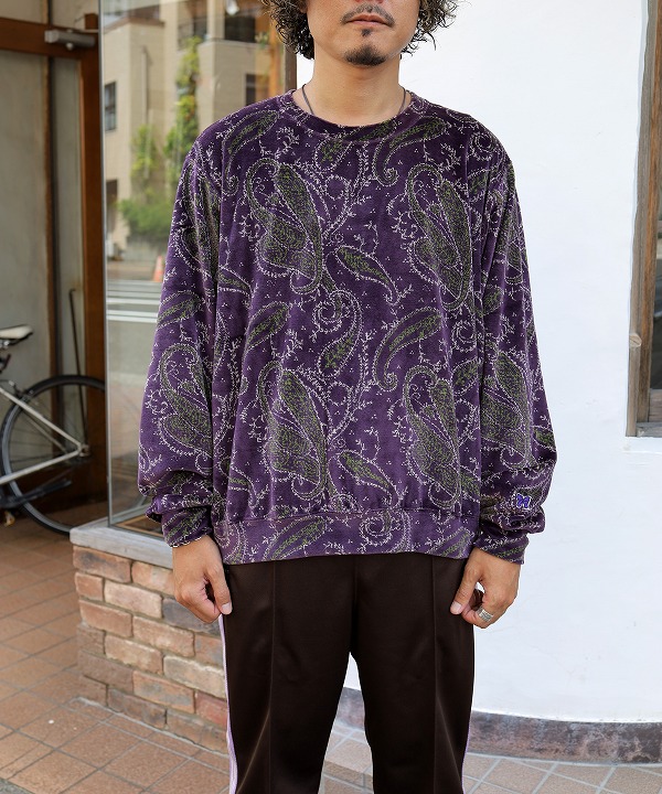 Needles/ニードルズ Crew Sweat Shirt - Paisley Velour Jq