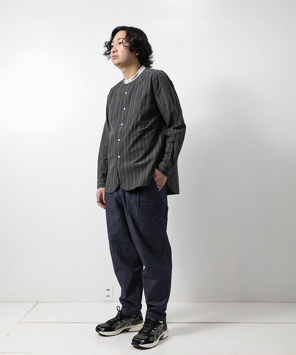 リネンデニムのゆったりもんぺ　インディゴブラック b005f-din3-01.jpg