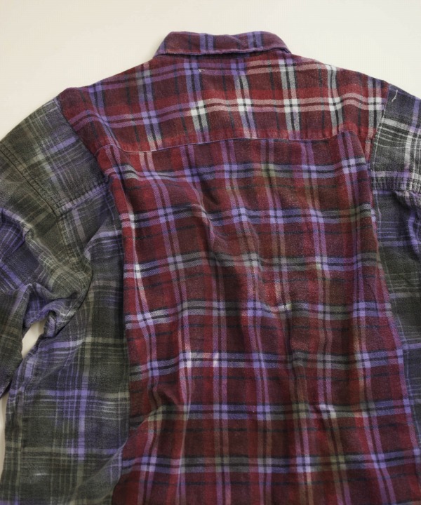 リビルド バイ ニードルズ/Rebuild By Needles　Flannel Shirt - Ribbon Wide Shirt / Tie  Dye