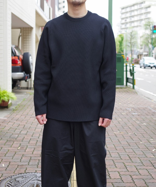 美品 TEATORA CARTRIDGE KNIT CREW 7G NAVY-