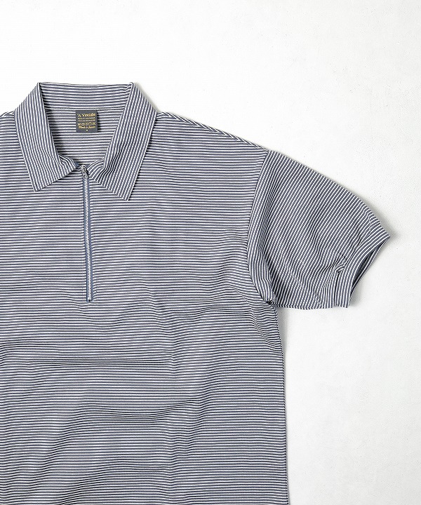AVONTADE ポロシャツ A VONTADE（アボンタージ）Compact Border Half Zip Polo SS